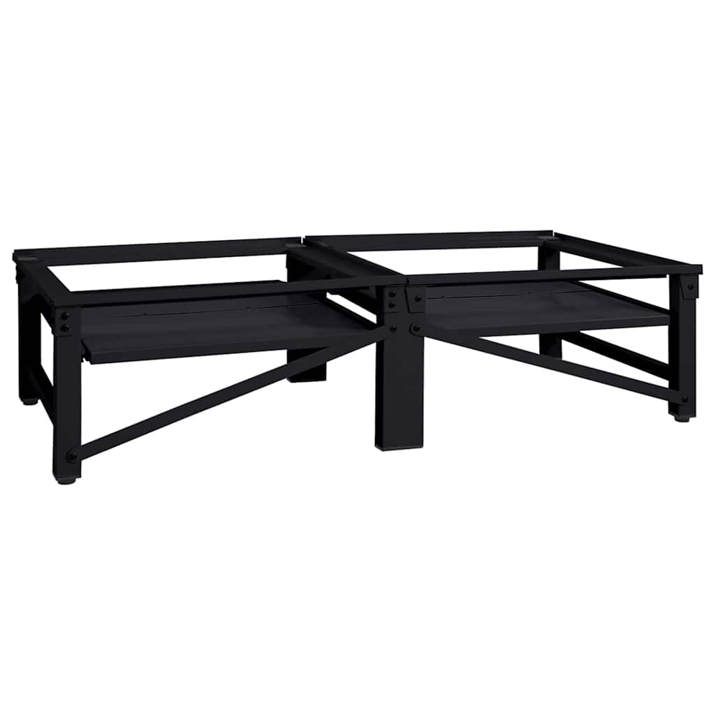 vidaXL Βάση Πλυντηρίου Ρούχων 2 τεμ. Μαύρο 124,5 x 61,5 x 32,5 εκ