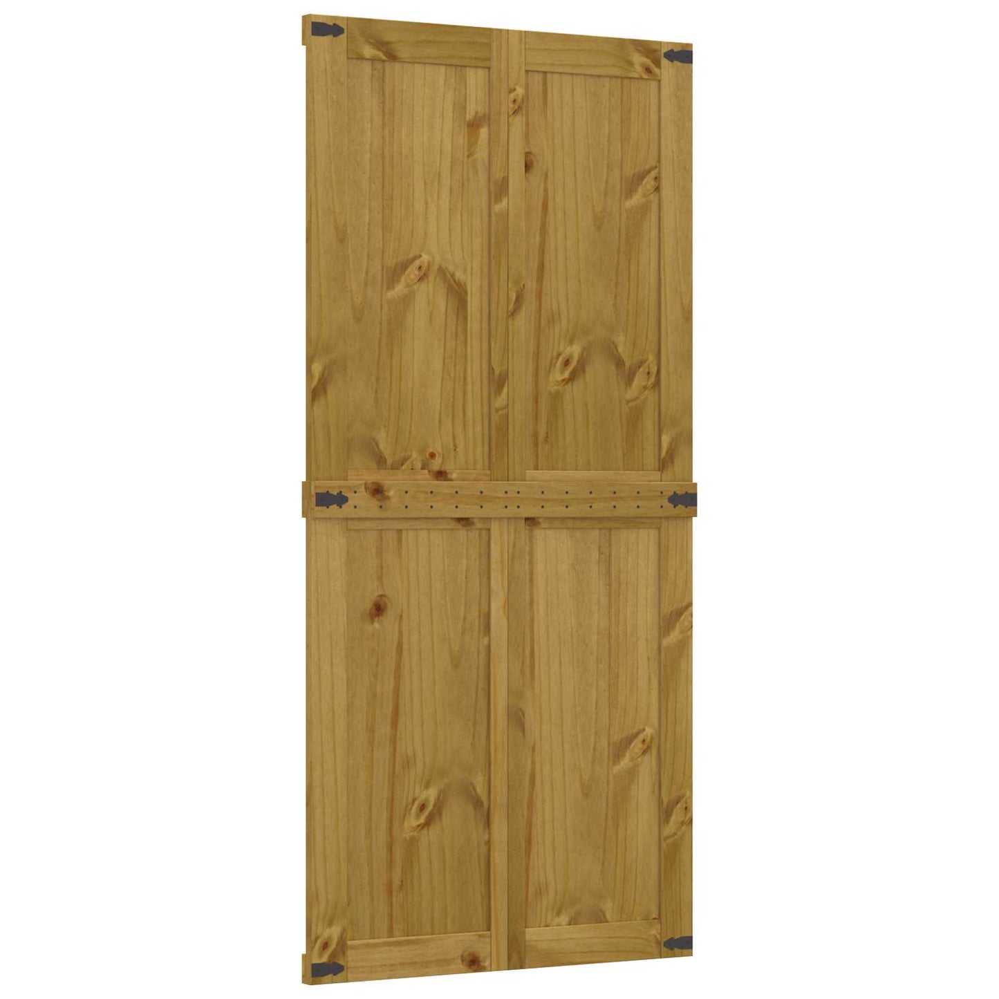 vidaXL Πόρτα αχυρώνα CORONA 90 x 210 cm Μασίφ Ξύλο Πεύκου Μέλι Καφέ