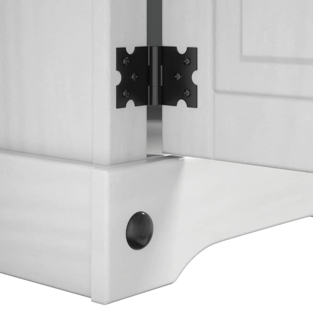 vidaXL Κομοδίνο Λευκό 35 x 32,5 x 58 εκ. Στερεά ξυλεία πεύκου