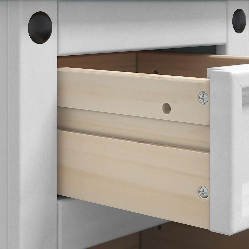 vidaXL Κομοδίνο Λευκό 35 x 32,5 x 58 εκ. Στερεά ξυλεία πεύκου