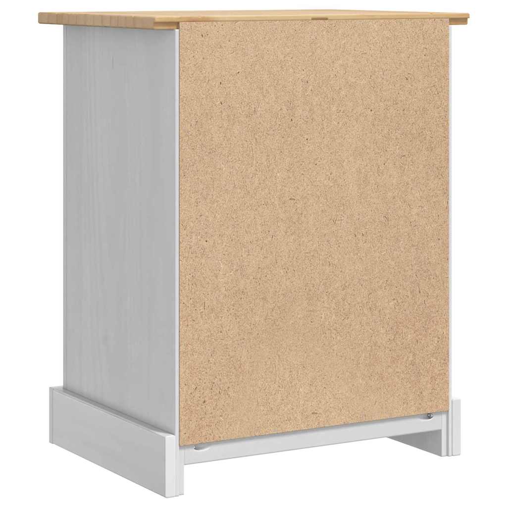 vidaXL Κομοδίνο με συρτάρι Λευκό 53 x 39 x 66 εκ Στερεά ξυλεία πεύκου