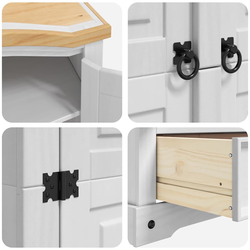 vidaXL Ντουλάπι με πόρτα Λευκό 101 x 52 x 170 εκ Στερεά ξυλεία πεύκου