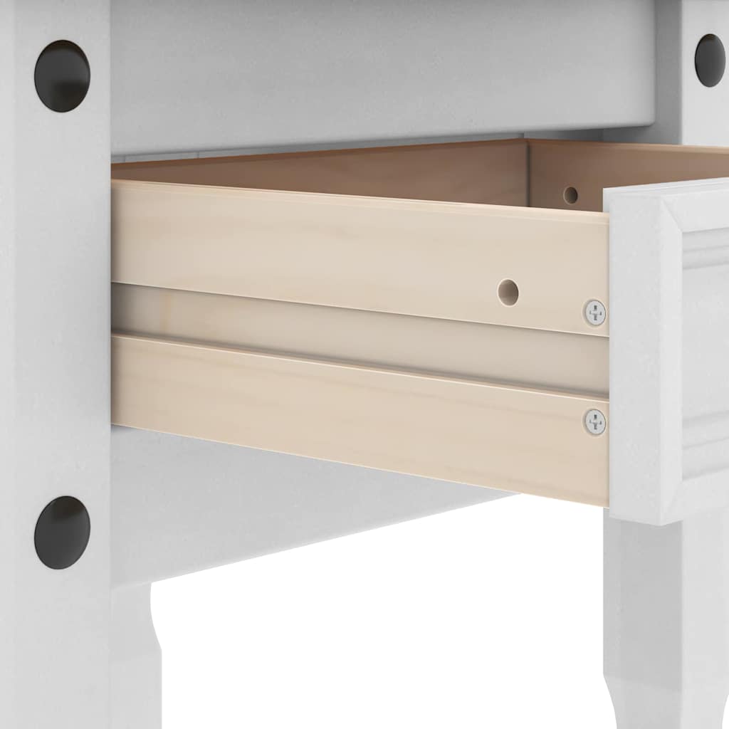 vidaXL End Table με συρτάρι Corona Λευκό 50 x 50 x 50 εκατοστά