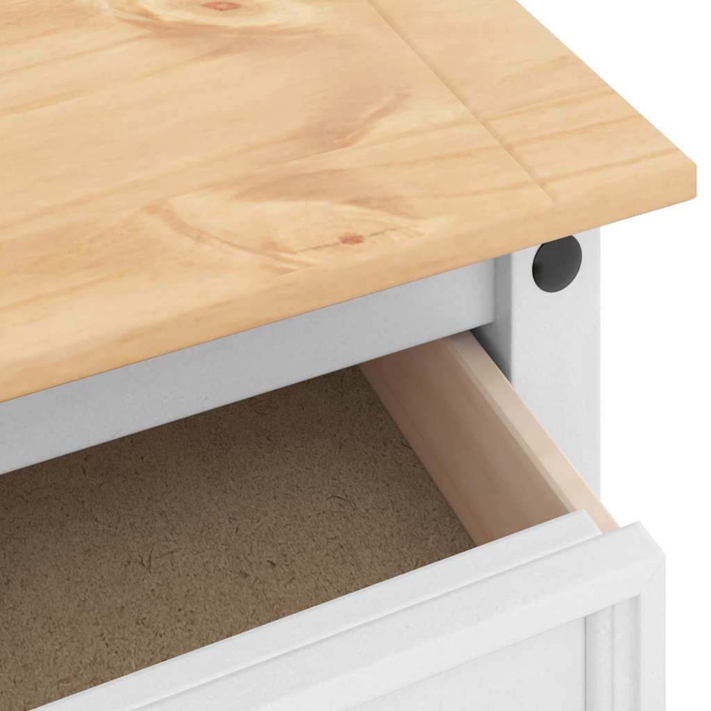 vidaXL End Table με συρτάρι Corona Λευκό 50 x 50 x 50 εκατοστά