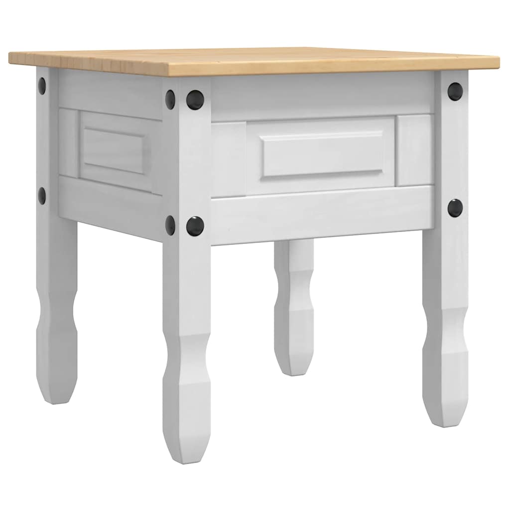 vidaXL End Table με συρτάρι Corona Λευκό 50 x 50 x 50 εκατοστά