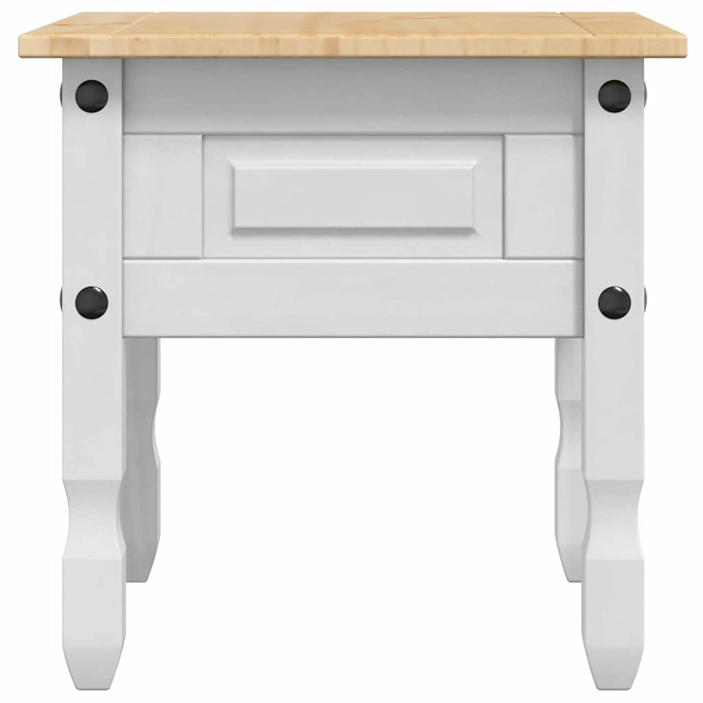 vidaXL End Table με συρτάρι Corona Λευκό 50 x 50 x 50 εκατοστά