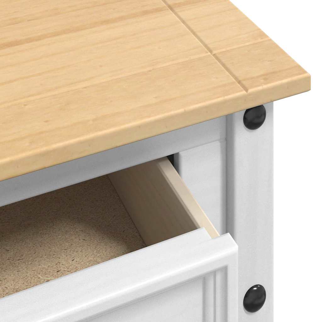 vidaXL End Table Corona Λευκό 114 x 34,5 x 73 εκ. Στερεά ξυλεία πεύκου