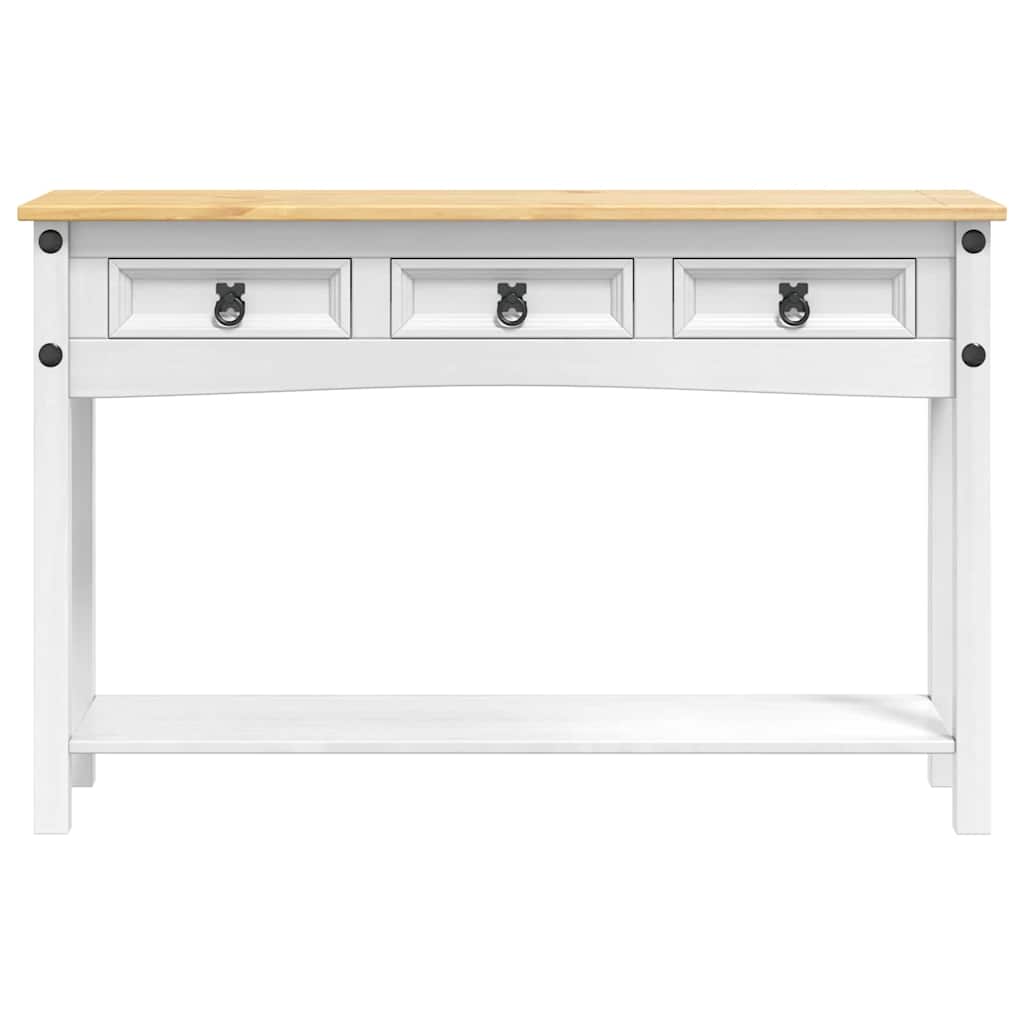 vidaXL End Table Corona Λευκό 114 x 34,5 x 73 εκ. Στερεά ξυλεία πεύκου