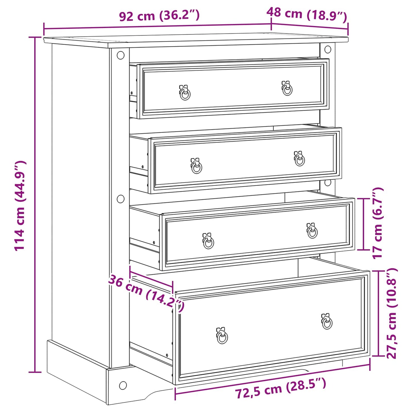 vidaXL Αποθηκευτικές Κάσες Λευκό 92 x 48 x 114 εκ Στερεό ξύλο πεύκου