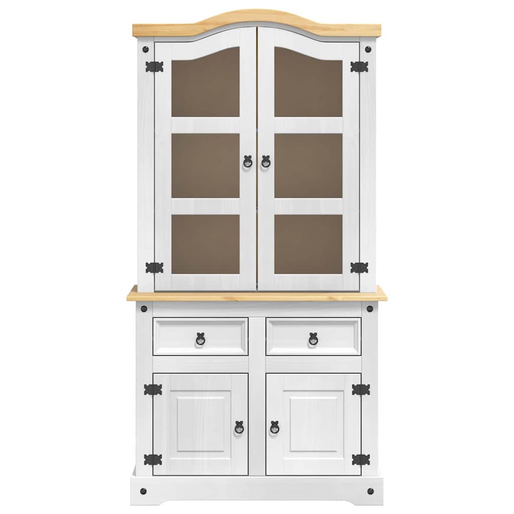 vidaXL Πλαϊνό γραφείο με συρτάρι Corona Λευκό 100 x 48,5 x 179 εκ.
