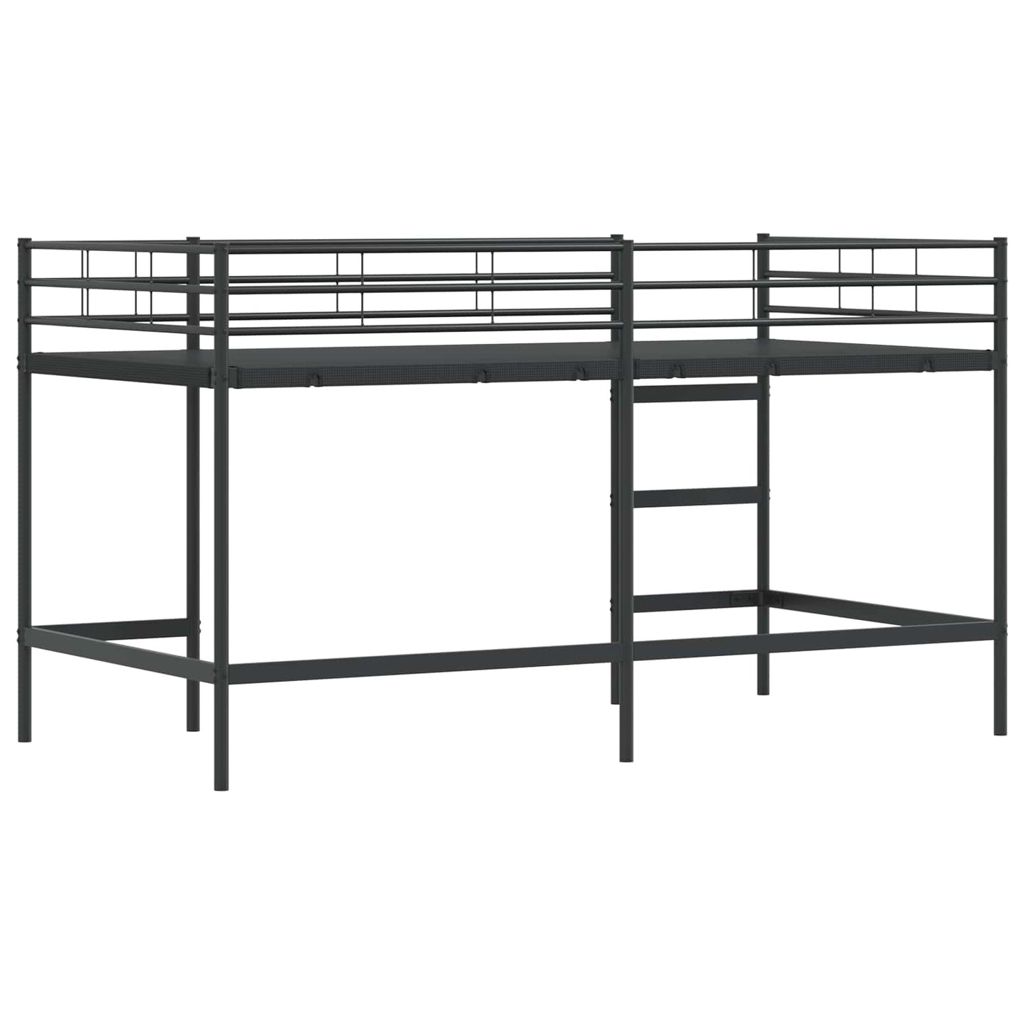 vidaXL Κρεβάτι κουκέτας για παιδιά Μαύρο 90 x 200 cm Ατσάλι