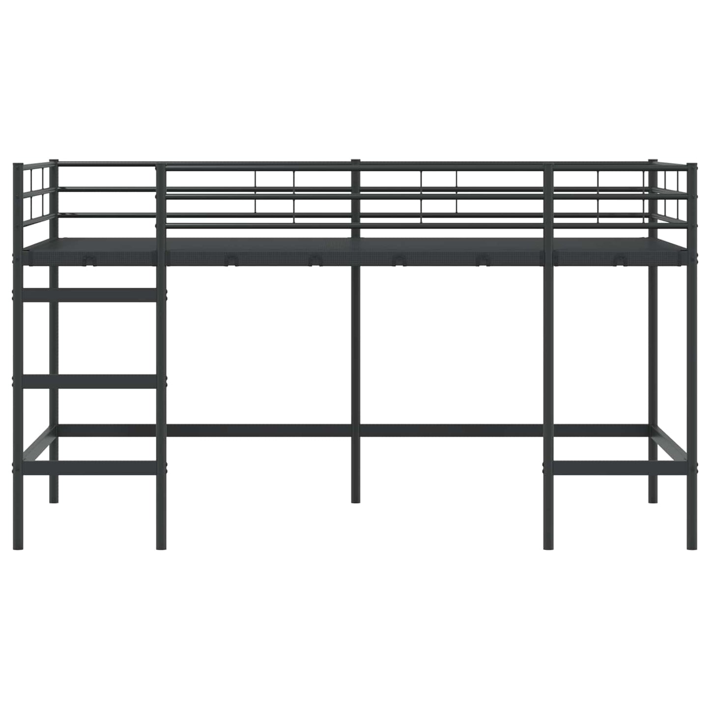 vidaXL Κρεβάτι κουκέτας για παιδιά Μαύρο 90 x 200 cm Ατσάλι