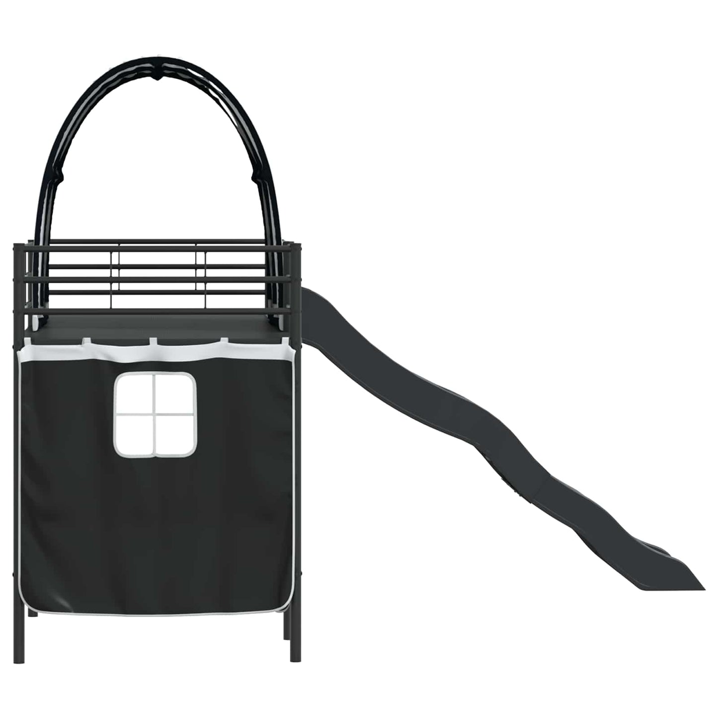 vidaXL Κρεβάτι κουκέτας για παιδιά Μαύρο 90 x 190 cm Μέταλλο