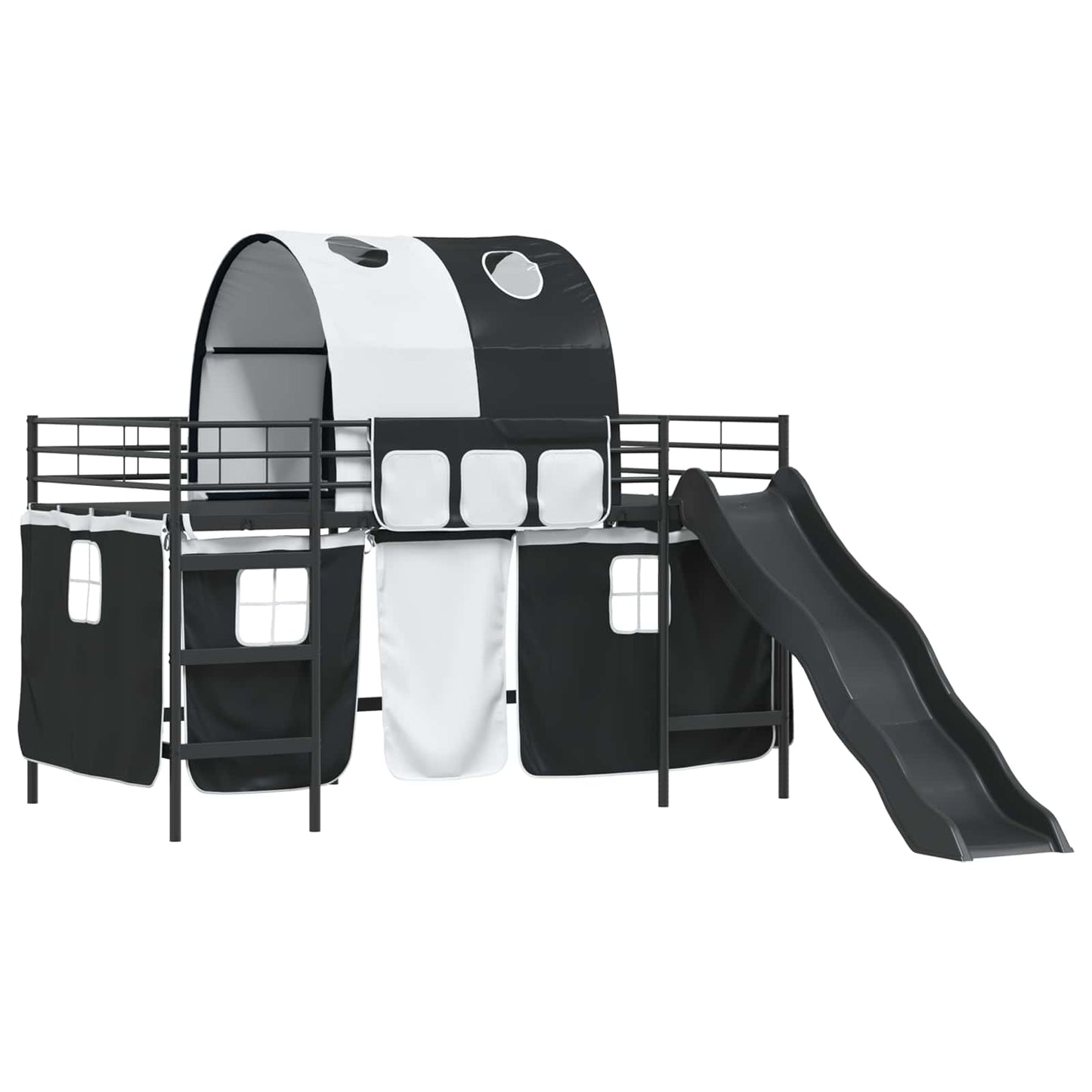 vidaXL Κρεβάτι κουκέτας για παιδιά Μαύρο 90 x 200 cm Μέταλλο