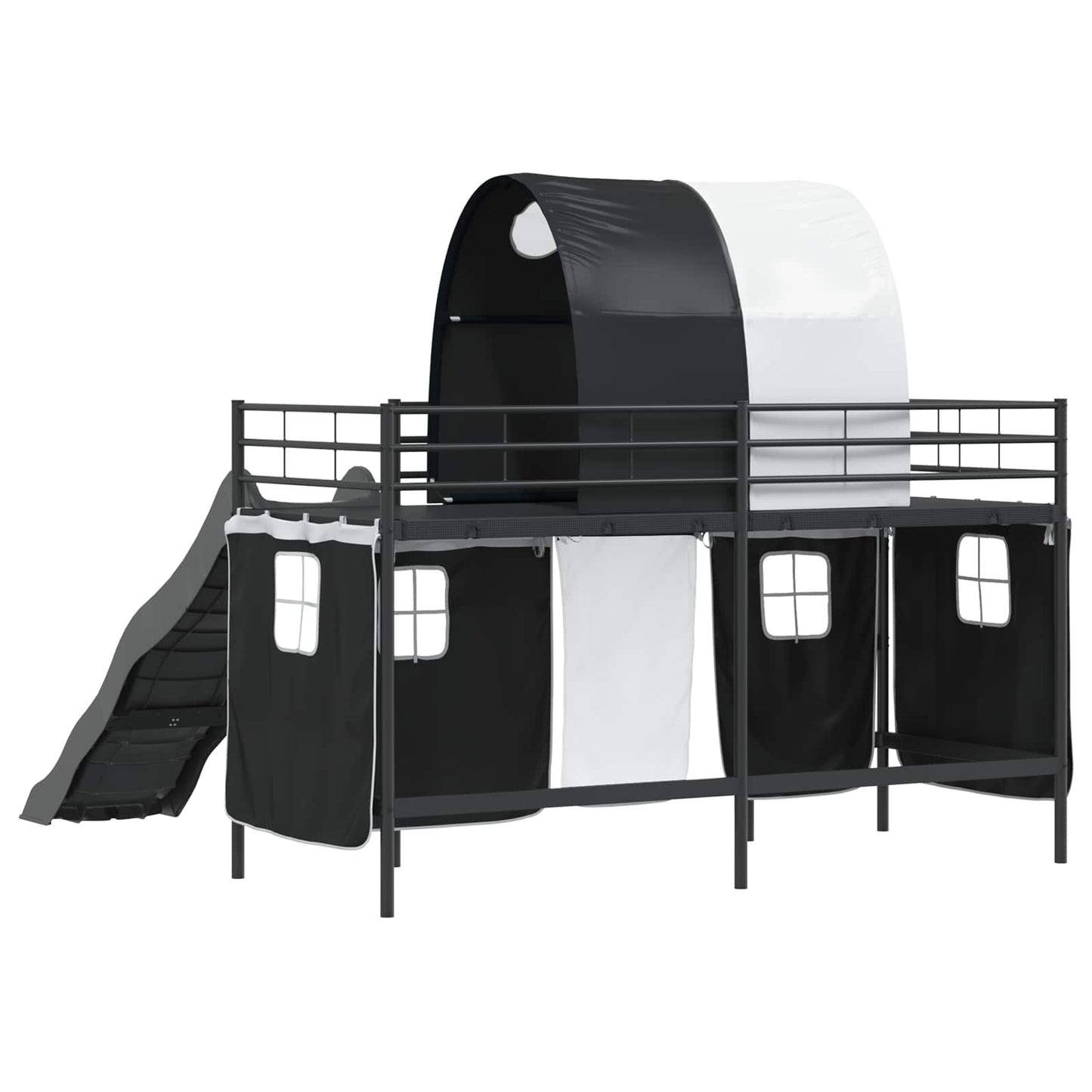 vidaXL Κρεβάτι κουκέτας για παιδιά Μαύρο 100 x 190 cm Μέταλλο