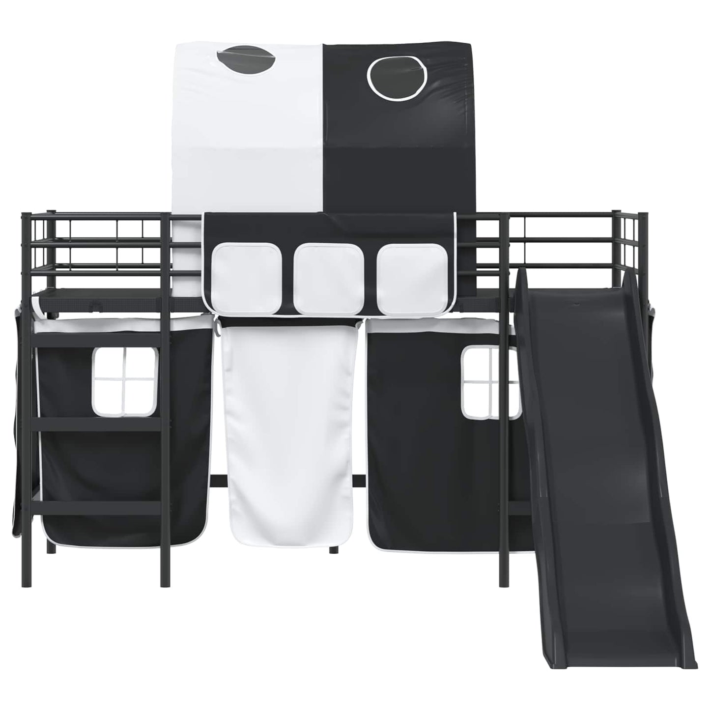 vidaXL Κρεβάτι κουκέτας για παιδιά Μαύρο 100 x 190 cm Μέταλλο