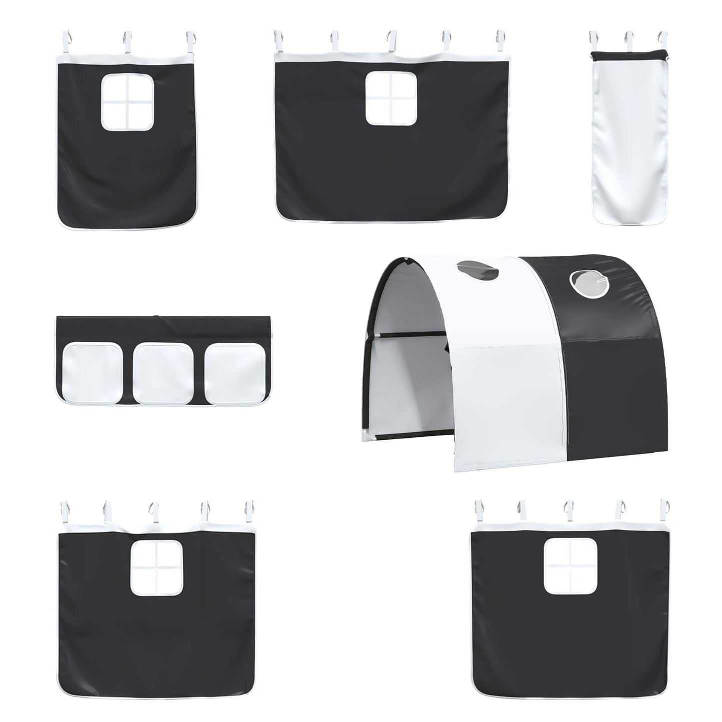 vidaXL Κρεβάτι κουκέτας για παιδιά Λευκό και Μαύρο 99,5 x 200 εκ.