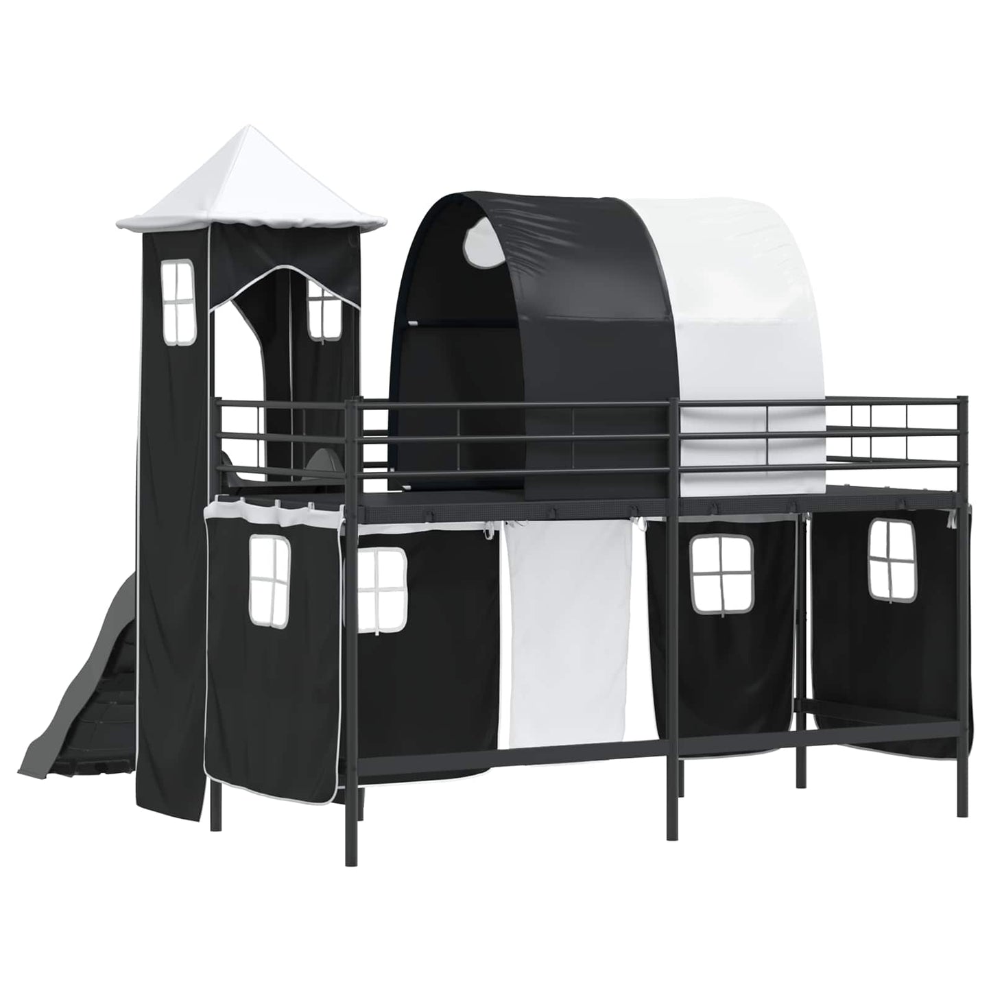 vidaXL Κρεβάτι κουκέτας για παιδιά Μαύρο 100 x 190 cm Μέταλλο