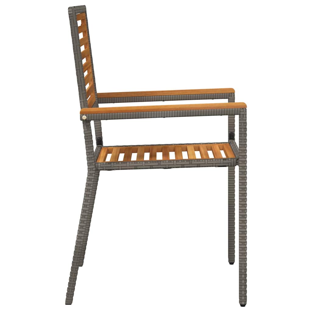 vidaXL Καρέκλες κήπου που σωριάζονται 4 pcs Καφέ και Γκρίζο