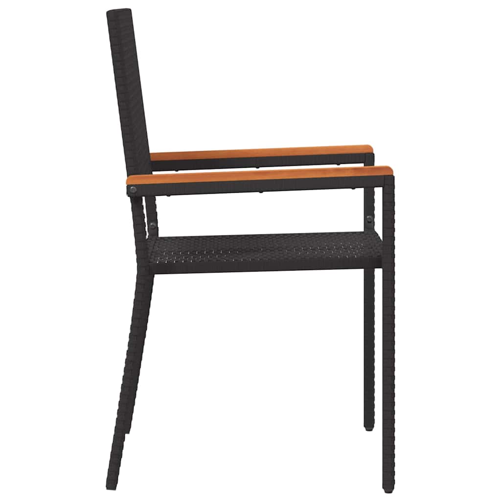 vidaXL Καρέκλες κήπου που σωριάζονται 4 pcs Μαύρο και Καφέ