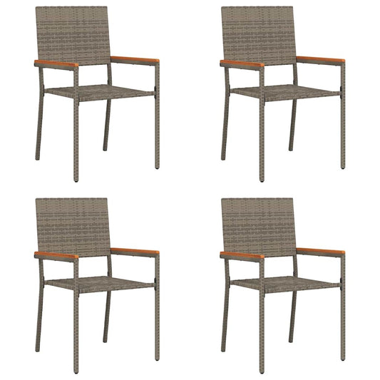 vidaXL Καρέκλες κήπου που σωριάζονται 4 pcs Γκρι και Καφέ