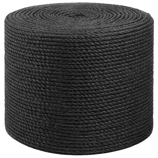 vidaXL Σχοινί Από Τζute 6 mm Μαύρο 100% Τζούτα Tossa