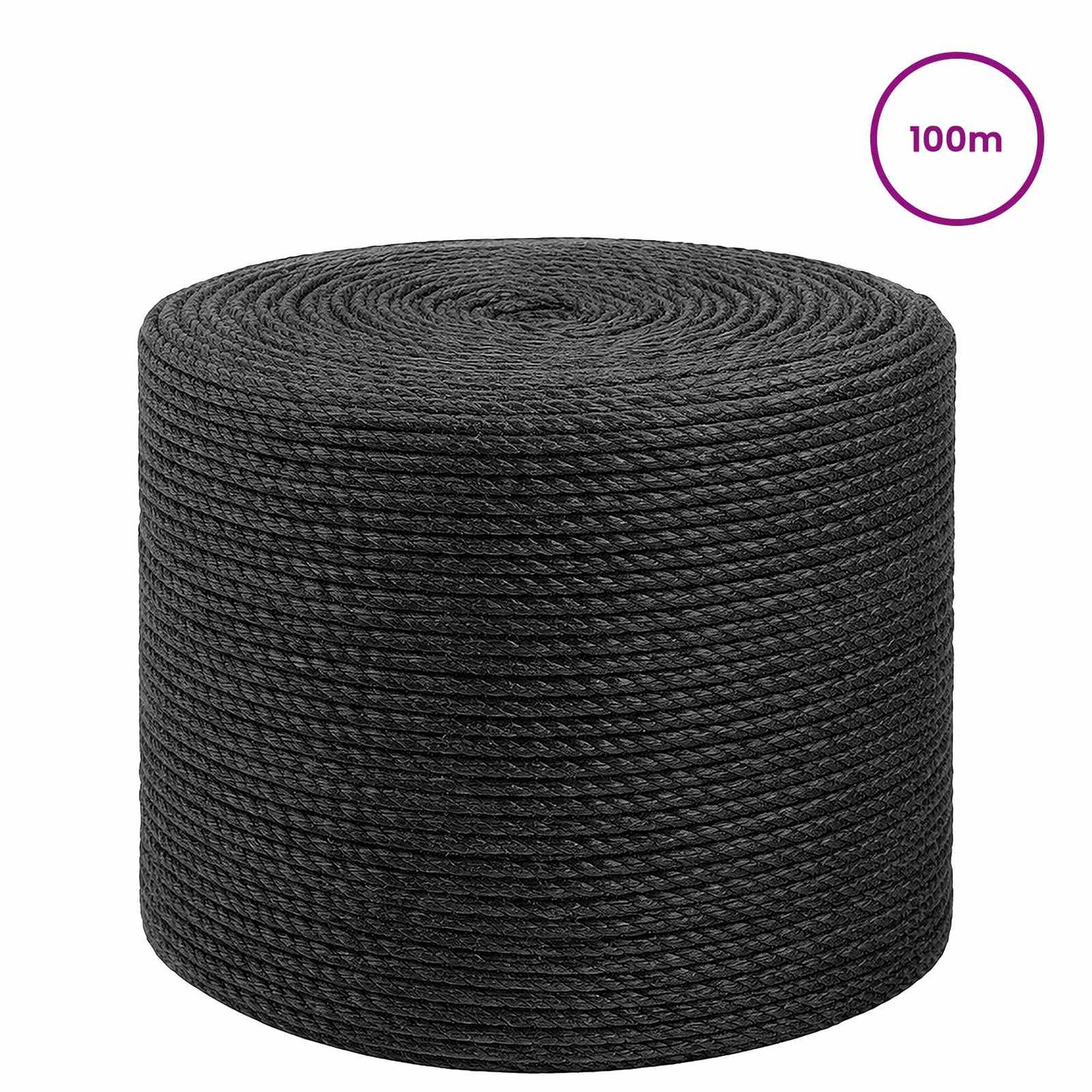 vidaXL Σχοινί Από Τζute 8 mm Μαύρο 100% Τζούτα Tossa
