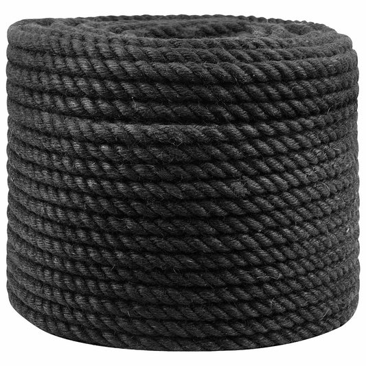 vidaXL Σχοινί Από Τζute 14 mm Μαύρο 100% Τζούτα Tossa