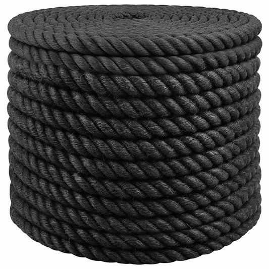 vidaXL Σχοινί Από Τζute 16 mm Μαύρο 100% Τζούτα Tossa