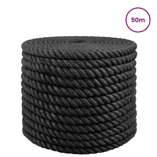vidaXL Σχοινί Από Τζute 24 mm Μαύρο 100% Τζούτα Tossa