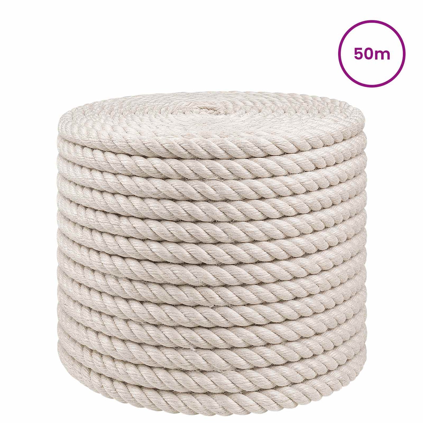 vidaXL Σχοινί Από Τζute 10 mm Λευκό 100% Τζούτα Tossa