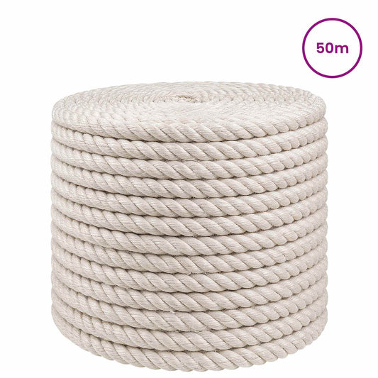 vidaXL Σχοινί Από Τζute 10 mm Λευκό 100% Τζούτα Tossa