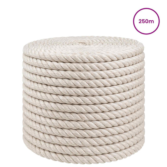 vidaXL Σχοινί Από Τζute 10 mm Λευκό 100% Τζούτα Tossa