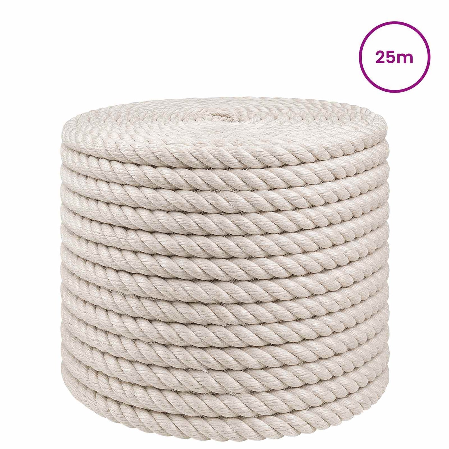vidaXL Σχοινί Από Τζute 12 mm Λευκό 100% Τζούτα Tossa