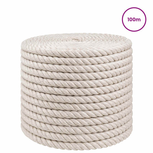 vidaXL Σχοινί Από Τζute 14 mm Λευκό 100% Τζούτα Tossa