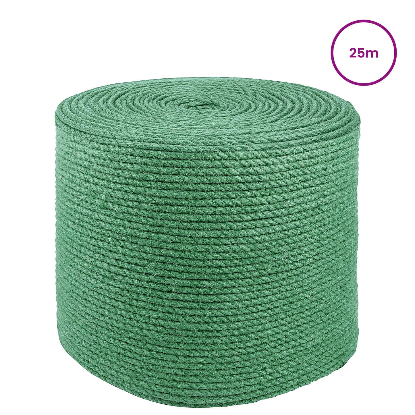 vidaXL Σχοινί Από Τζute 8 mm Πράσινο 100% Τζούτα Tossa