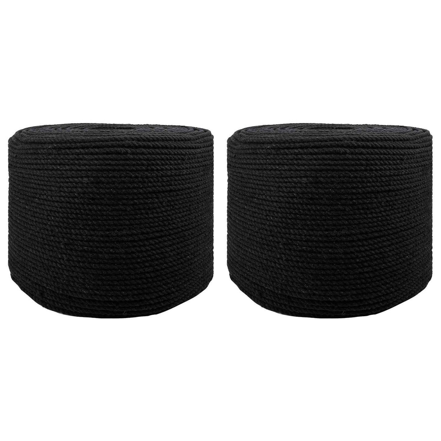 vidaXL Cotton Twine 2 τμχ. 2 mm 100 m Μαύρο 100% Βαμβάκι