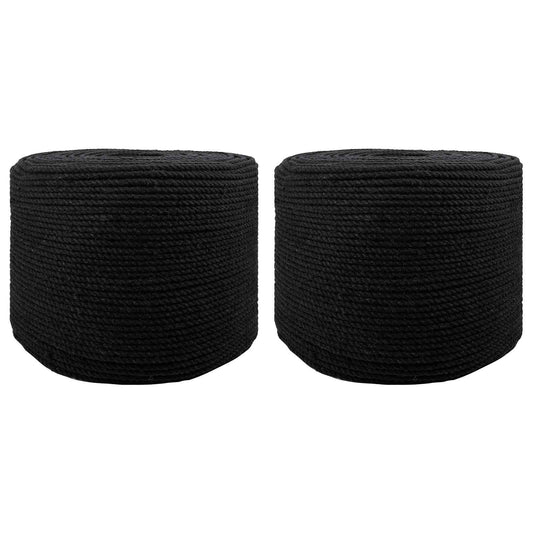 vidaXL Cotton Twine 2 τμχ. 2 mm 100 m Μαύρο 100% Βαμβάκι
