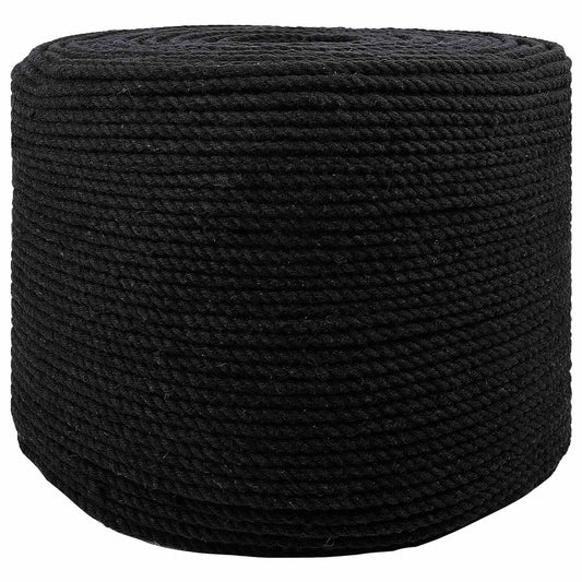 vidaXL Κωτόσχοινo 6 mm 50 m Μαύρο 100% Βαμβάκι