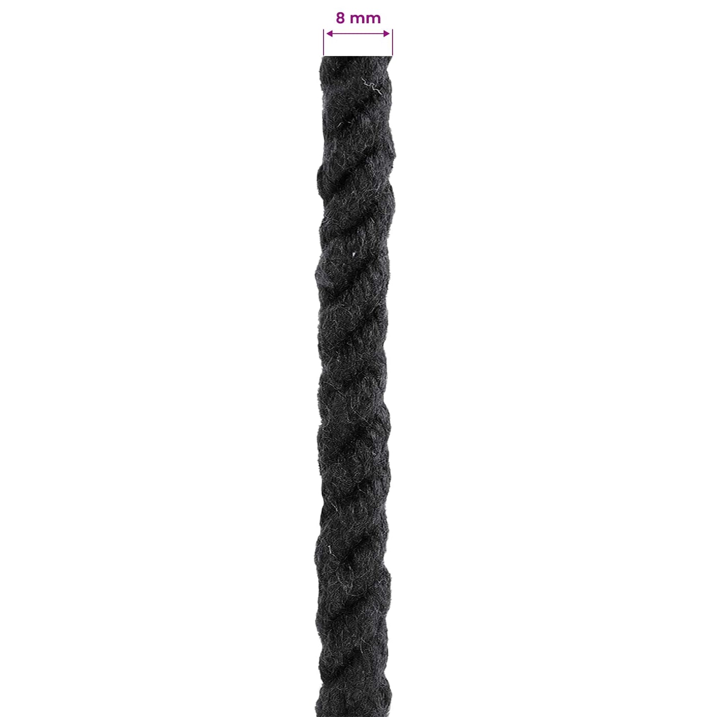 vidaXL Κωτόσχοινo 8 mm 500 m Μαύρο 100% Βαμβάκι