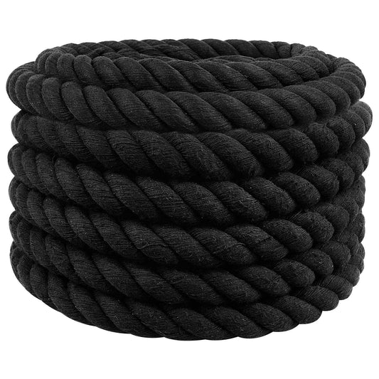 vidaXL Κωτόσχοινo 30 mm 25 m Μαύρο 100% Βαμβάκι