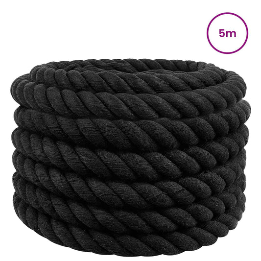 vidaXL Κωτόσχοινo 36 mm 5 m Μαύρο 100% Βαμβάκι