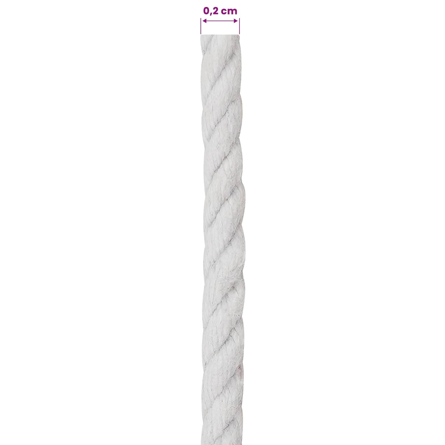 vidaXL Cotton Twine 10 τμχ. 2 mm 100 m Λευκό 100% Βαμβάκι
