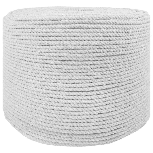 vidaXL Κωτόσχοινo 6 mm 500 m Λευκό 100% Βαμβάκι