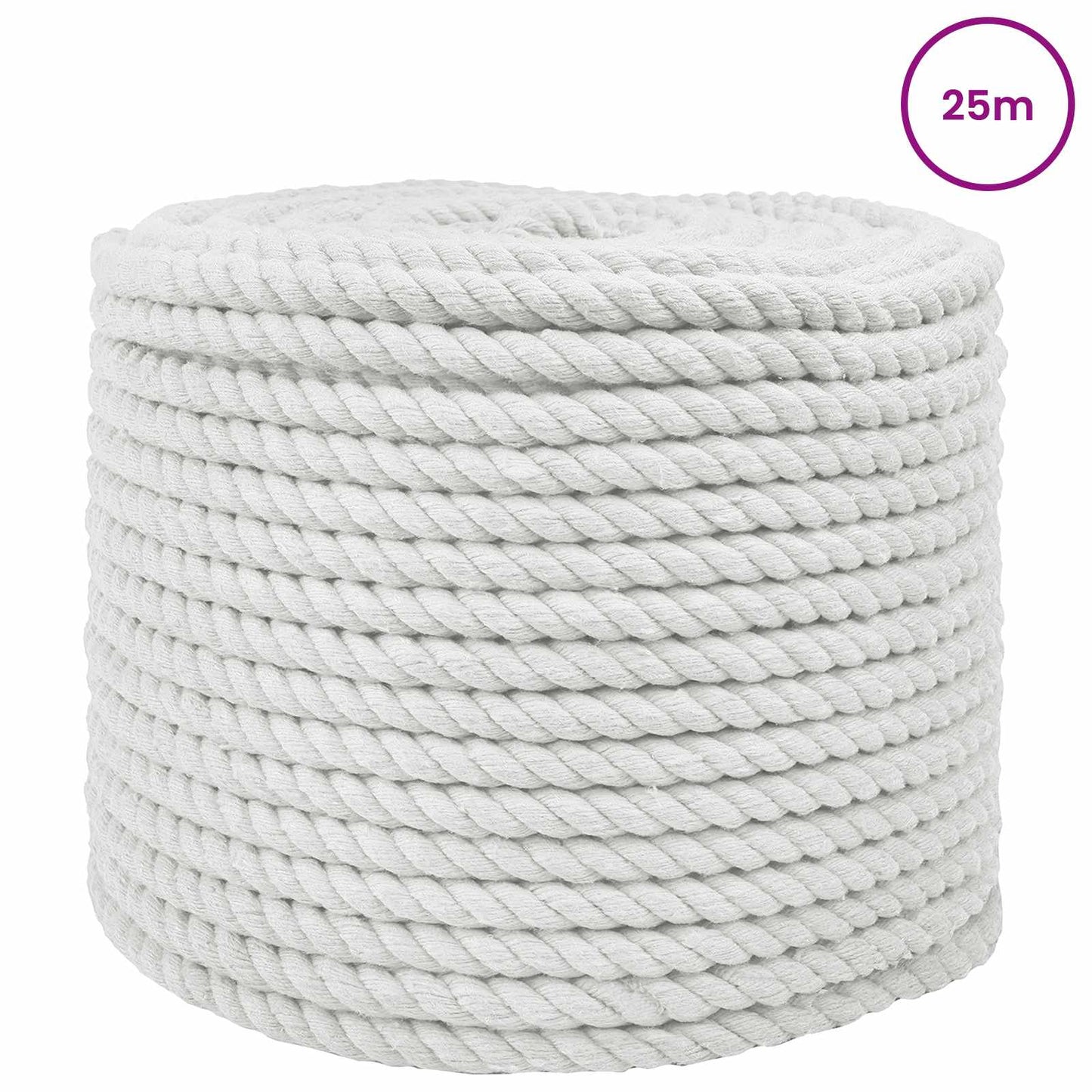 vidaXL Σχοινί Λευκό 1,2 x 1,2 x 2500 εκ Βαμβάκι