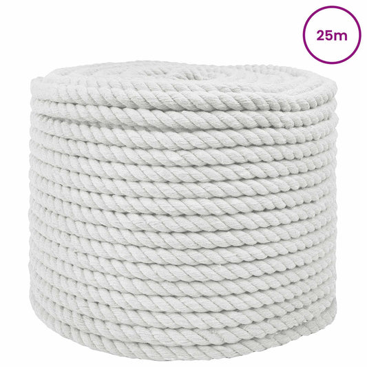 vidaXL Σχοινί Λευκό 1,2 x 1,2 x 2500 εκ Βαμβάκι