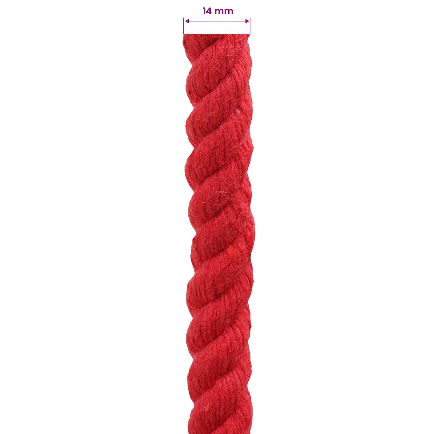 vidaXL Κωτόσχοινo 14 mm 100 m Κόκκινο 100% Βαμβάκι