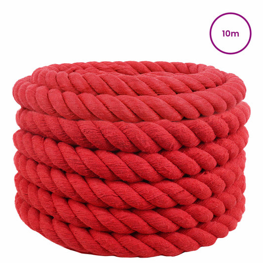 vidaXL Κωτόσχοινo 30 mm 10 m Κόκκινο 100% Βαμβάκι
