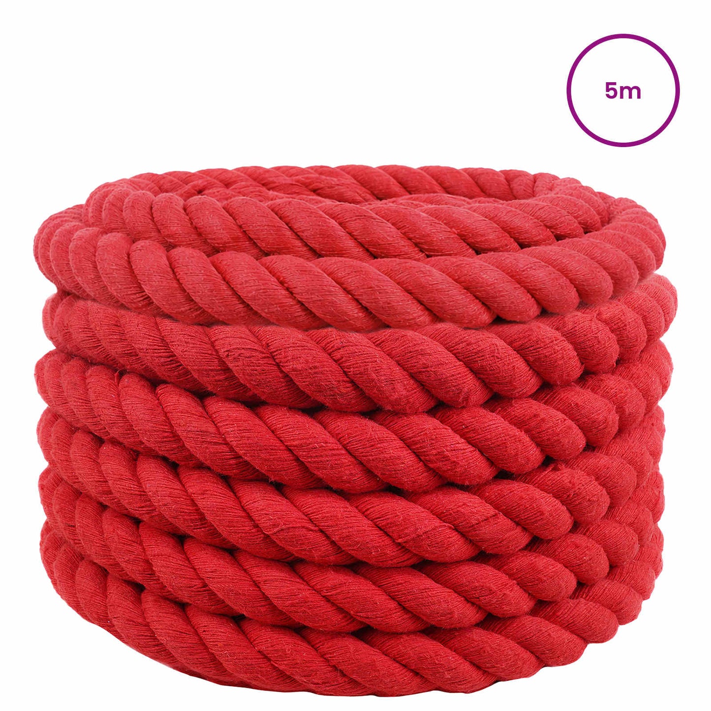 vidaXL Κωτόσχοινo 36 mm 5 m Κόκκινο 100% Βαμβάκι