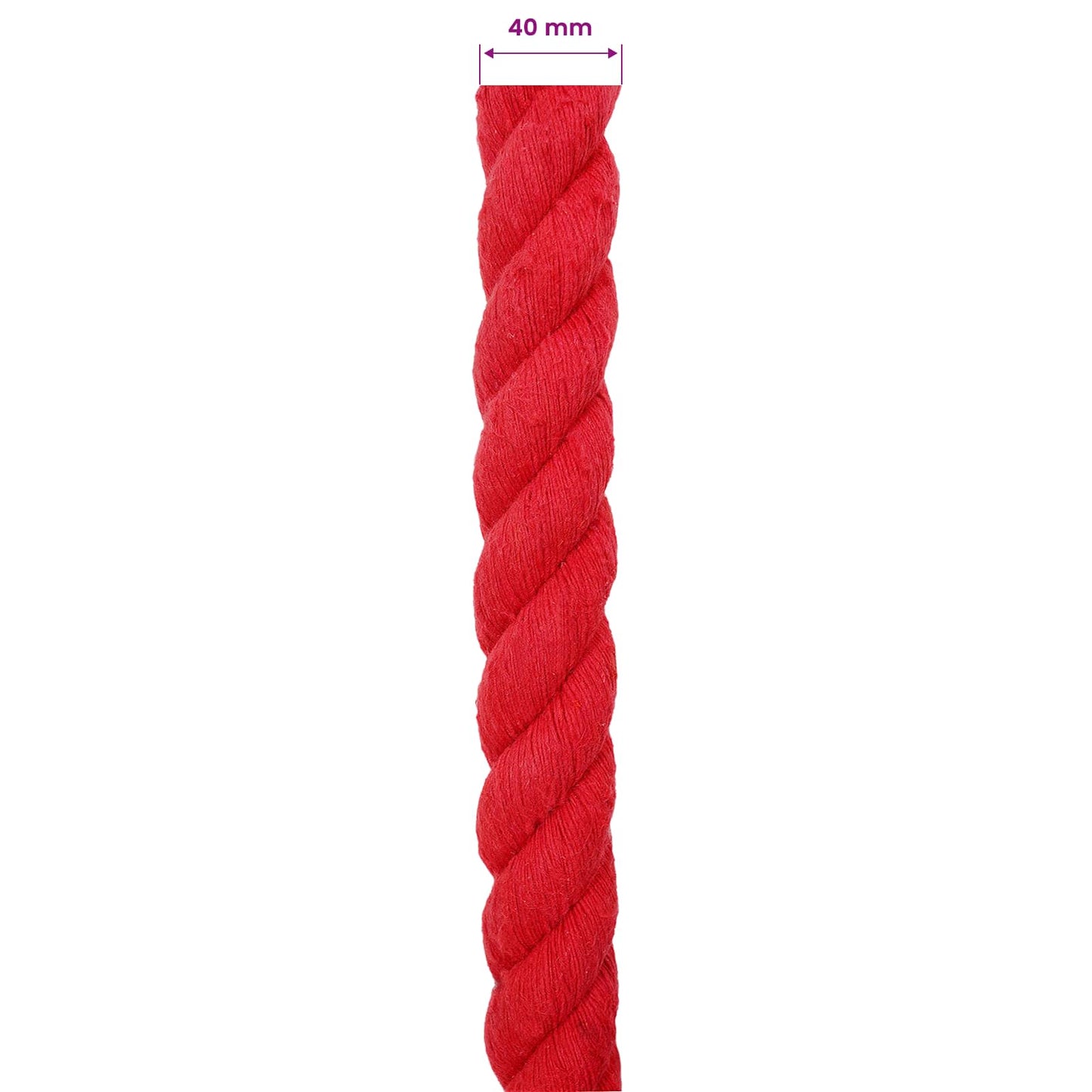 vidaXL Κωτόσχοινo 40 mm 5 m Κόκκινο 100% Βαμβάκι